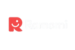 Red 'R' logo with a smiley face on a white background